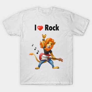 Lion rocker with a guitar. T-Shirt